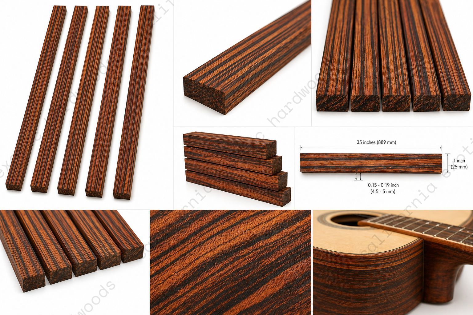 Granadillo Binding Wood Strips