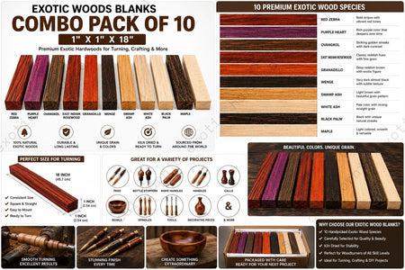 Exotic Wood Blanks Combo Pack of 10