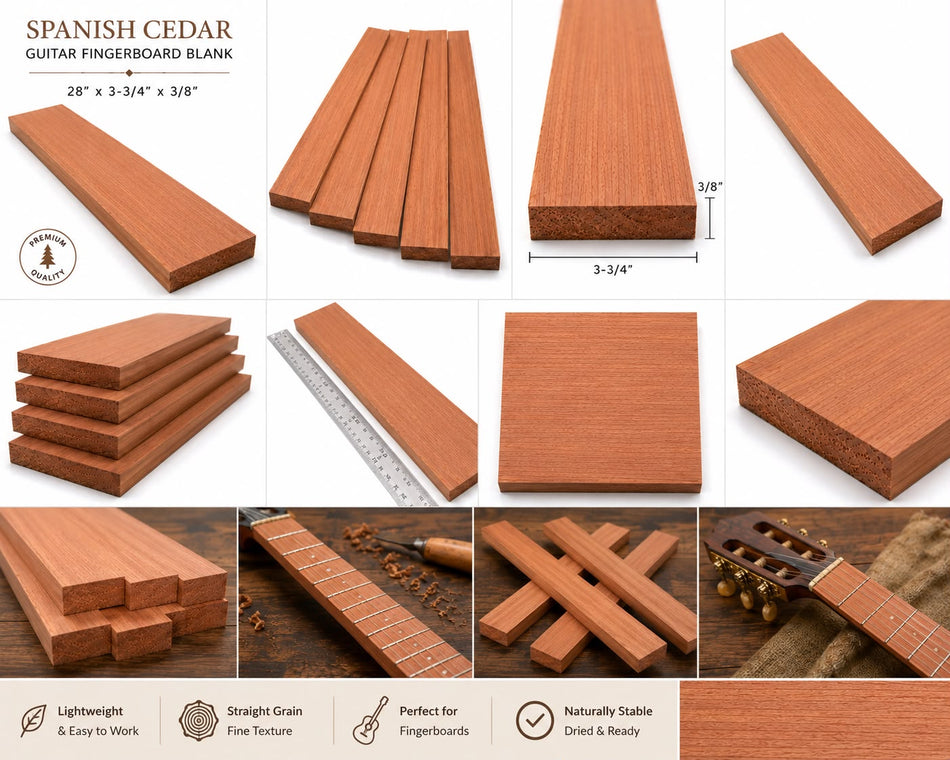 Spanish Cedar Guitar Fingerboard Blank