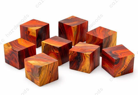 Cocobolo Wood Turning Blank – Multi-Toned, 2" x 2" x 2" | Pack of 10