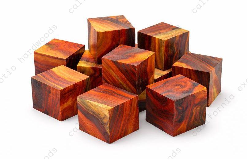 Cocobolo Wood Turning Blank – Multi-Toned, 2" x 2" x 2" | Pack of 10