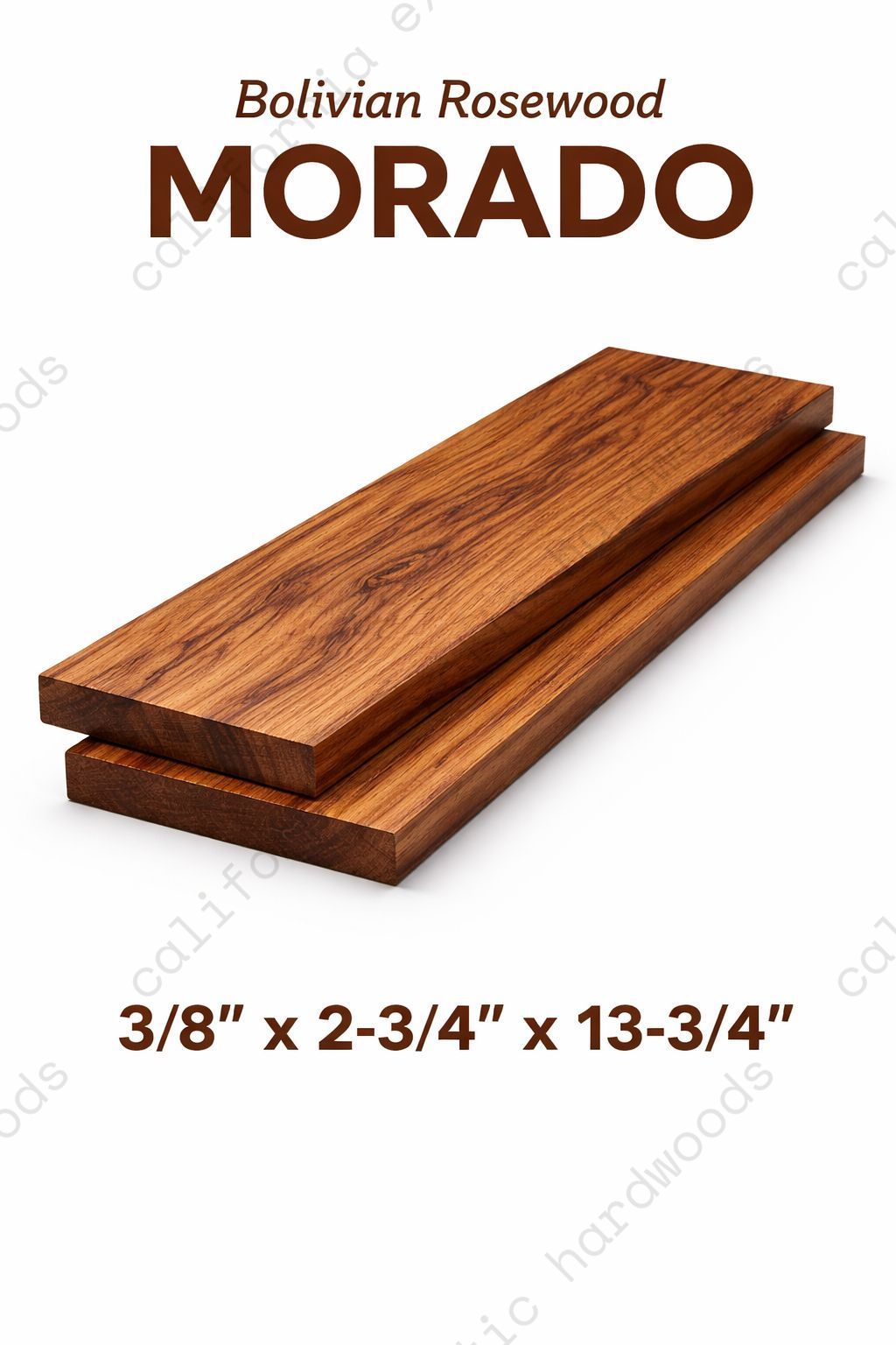 Morado - 3/8" x 2-3/4" x 13-3/4" Wood Blank