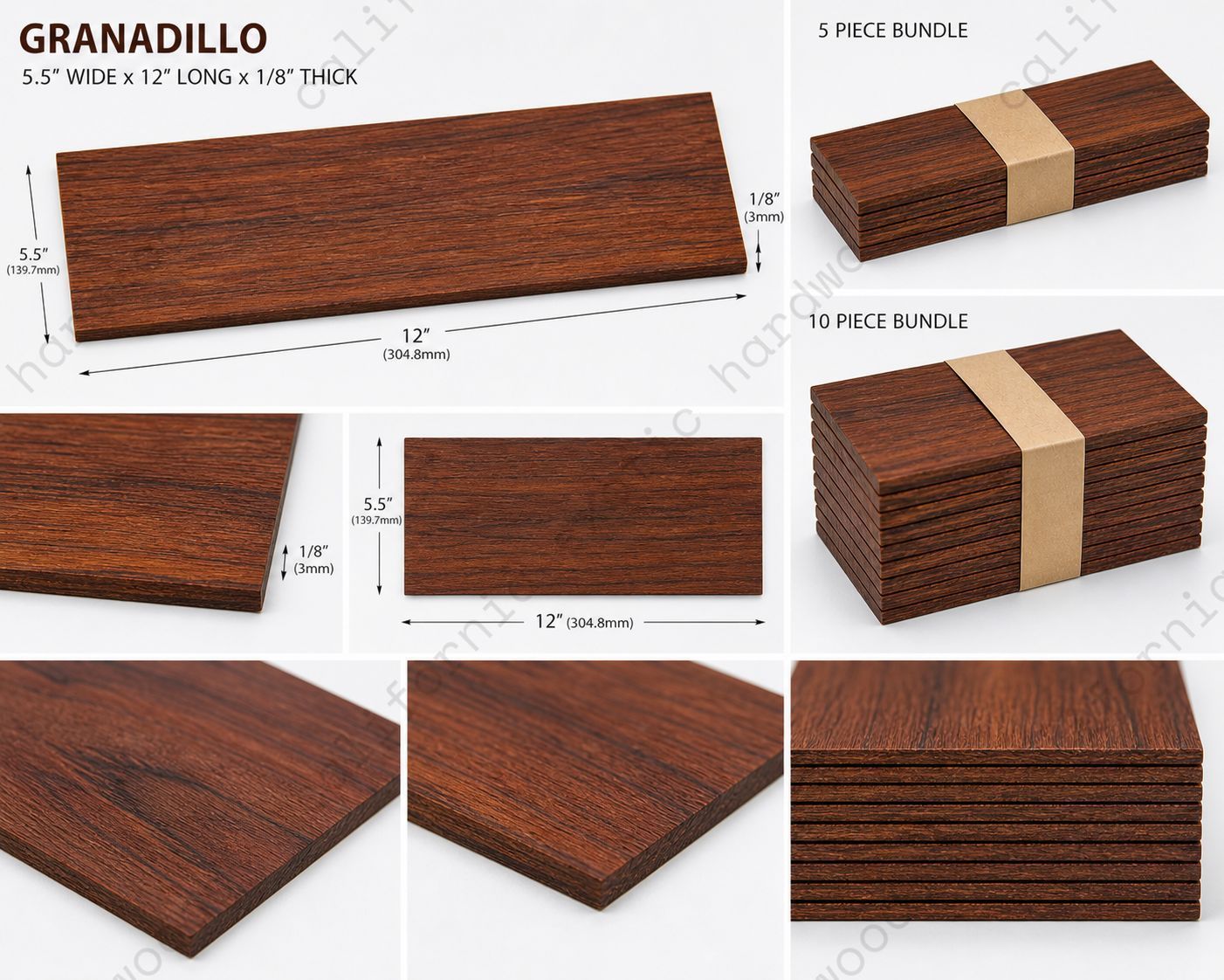 Exotic Hardwood Variety Pack – 1/8" CNC & Laser Ready Wood (Wenge, Purpleheart, Granadillo)