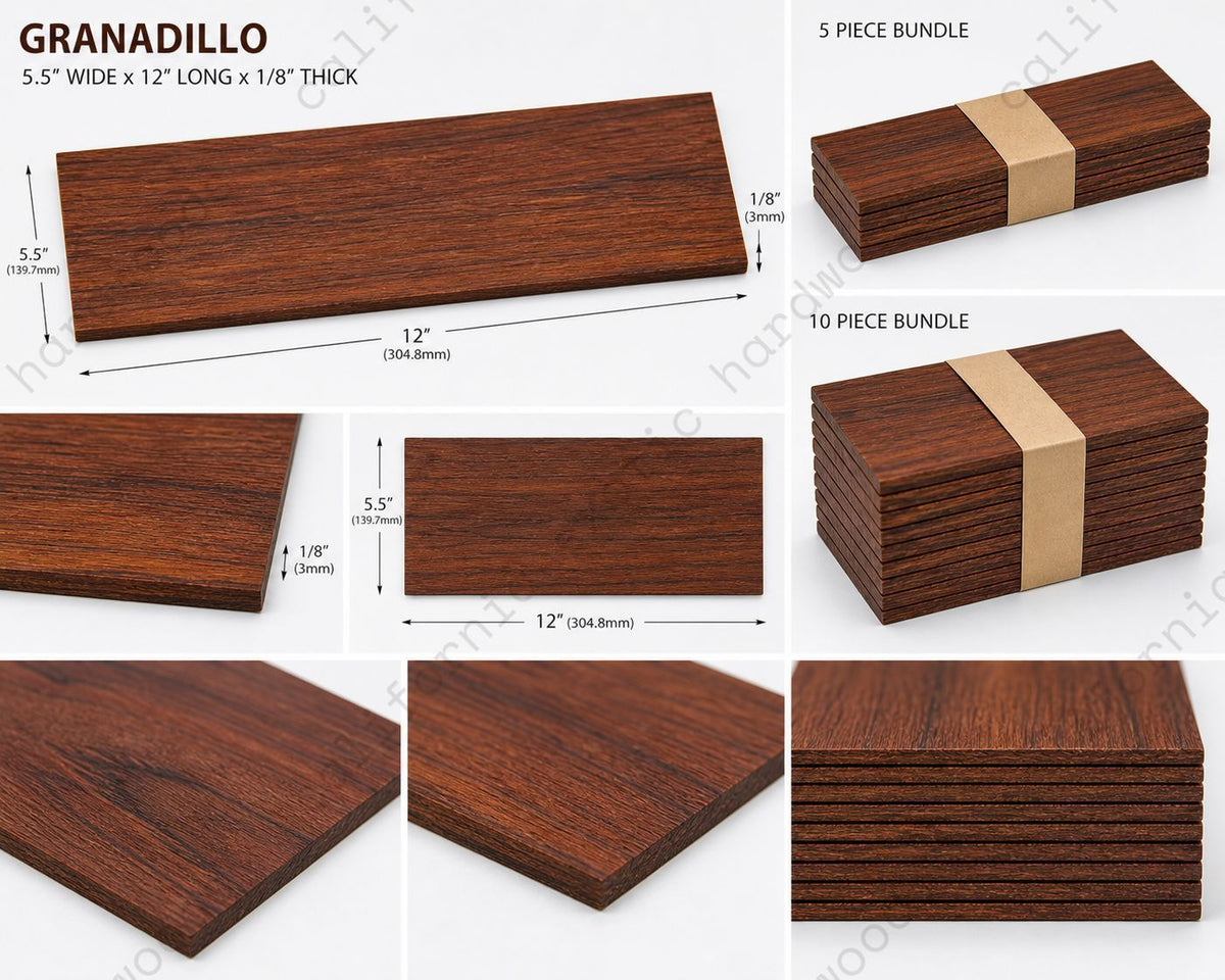 Exotic Hardwood Variety Pack – 1/8" CNC & Laser Ready Wood (Wenge, Purpleheart, Granadillo)