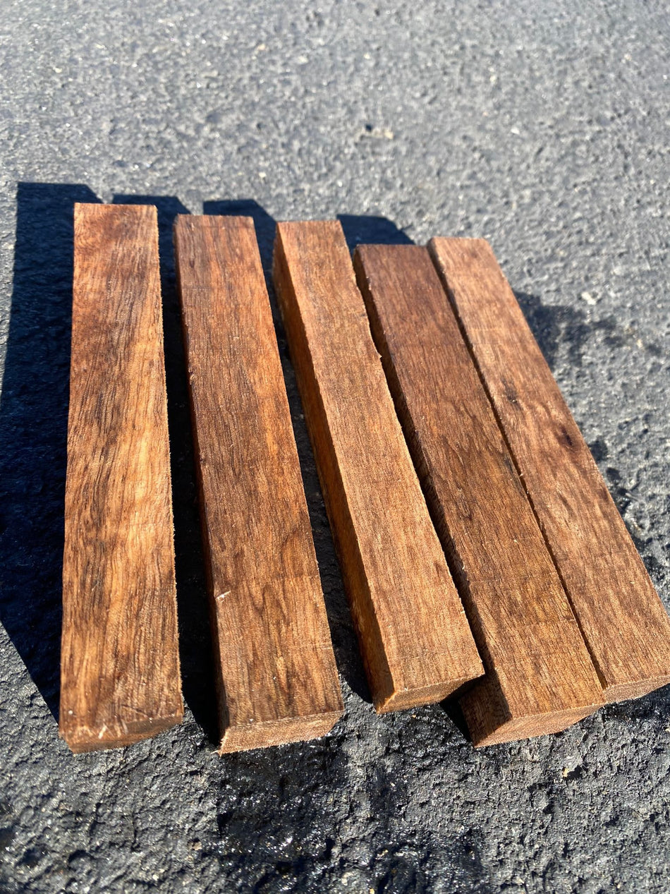 Paquete combinado de 10 piezas de maderas exóticas de California (2,5 x 2,5 x 15 cm) | #Palma Negra #Ovangkol Rizado#