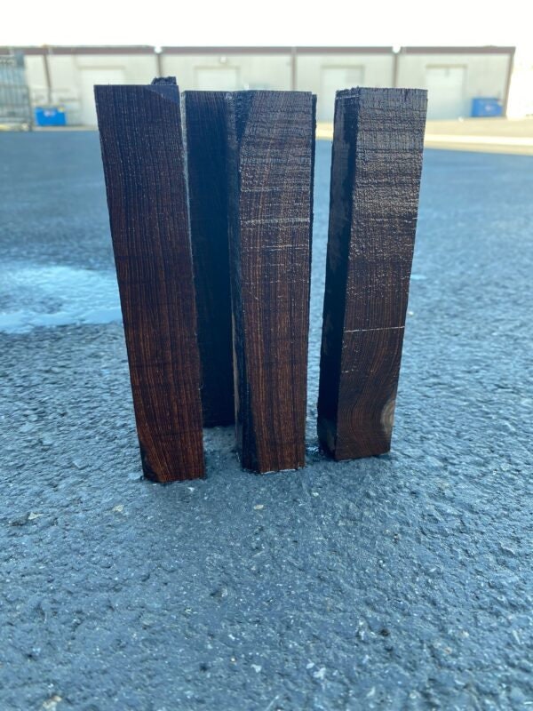 Paquete de 12 piezas de maderas exóticas de California para bolígrafos de 2,5 x 2,5 x 15 cm | #Palma negra #Wengué #Madera de cebra #Pau rosa