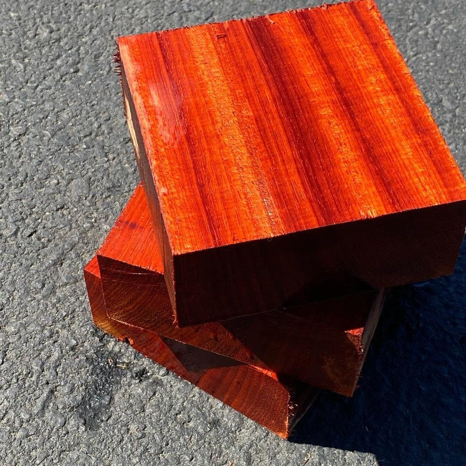 Hermoso y exótico paquete combinado de cuenco de madera de Padauk para torneado, en blanco, tamaño TORNO, bloque, envío gratis.